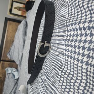 Black Belt with Silver Buckle GUESS